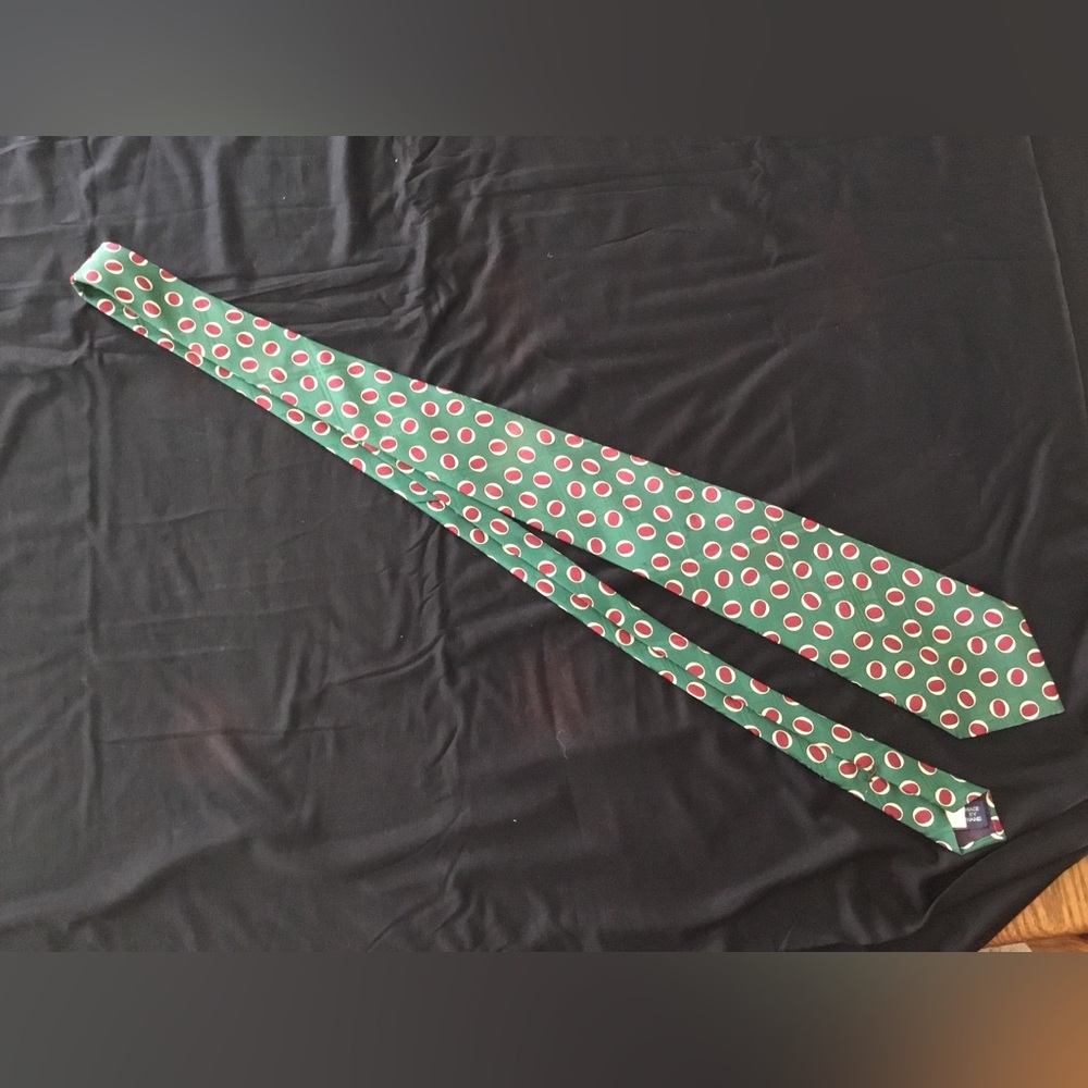Polo Ralph Lauren Vintage Green Polka Dot Men's Tie Silk